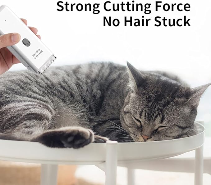 Dog Clippers,Quiet Washable USB Rechargeable Cordless Dog Grooming Kit,Electric Pets Hair Trimmers Shaver Shears for Dogs and Cats White-Mewly Pet