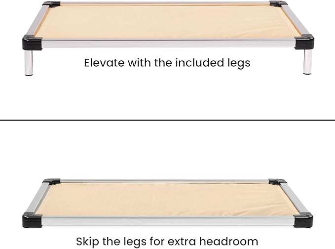 K9 Ballistics Chew Proof Armored Padded Dog Crate Bed, Virtually Indestructible, Legs Included (Sandstone, X-Large (47" L x 29" W x 6" H))-Mewly Pet