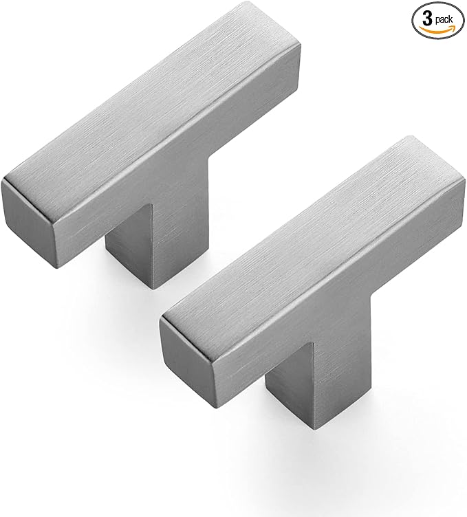 Ravinte 3 Pack 2 inch Length Square Cabinet Pulls Brushed Nickel Stainless Steel Kitchen Drawer Pulls Cupboard Handles Cabinet Handles