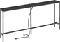 SUPERJARE 70 Inch Console Table with Outlet, Sofa Table with Charging Station, Narrow Entryway Table, Skinny Hallway Table, Behind Couch Table, for Living Room, Black