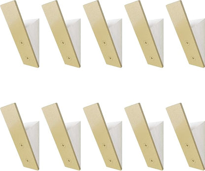 Homeforia Gold Wall Coat Hooks, High End White Wood & Gold Metal Wall Mounted Clothing Hook, Mid-Century Modern Clothes Hooks, Heavy Duty Wooden Hook for Hanging Coats, Hats, Towels & More, Set of 10