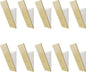 Homeforia Gold Wall Coat Hooks, High End White Wood & Gold Metal Wall Mounted Clothing Hook, Mid-Century Modern Clothes Hooks, Heavy Duty Wooden Hook for Hanging Coats, Hats, Towels & More, Set of 10