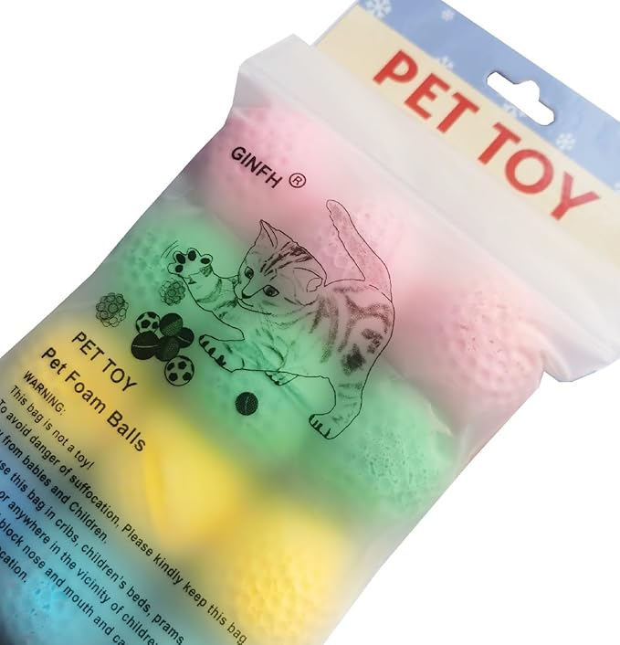 Cat Golf Balls for Indoor Kitten Toys - Interactive Sponge Foam Soccer Balls (Mixed)-Mewly Pet