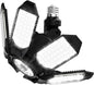 Adiding LED Garage Light Rotatable, Bright Basement Shop Ceiling Bay Lighting Fixture w/ 6 Adjustable Panels Screw in E26 E27 Bulb Base for Attic, Shed, Warehouse, Home Gym, Utility, Workshop