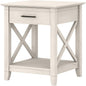 Bush Home End Table with Drawer, Nightstand with Storage, Living Room and Bedroom Furniture, Key West Collection, Linen White Oak