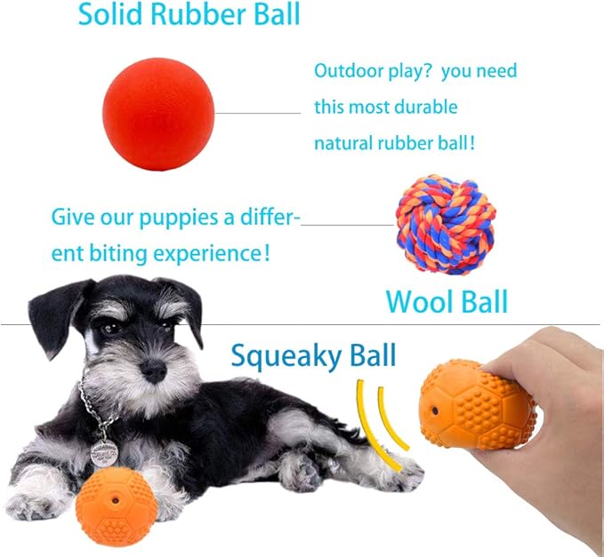 5 Different Functions Interactive Dog Toys for Puppies, Puppy Puzzle Toys for Small Dogs, Dog Balls for Small Dogs, Treat Dispensing Dog Toys, Squeaky Ball, Small Breed-Mewly Pet