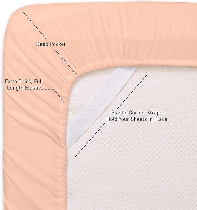 Cal King Size Bed Sheets - 6 Piece 1500 Supreme Collection Fine Brushed Microfiber Deep Pocket California King Sheet Set Bedding - 2 Extra Pillow Cases, Great Value, California King, Peach