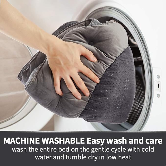 Asvin Medium Dog Bed for Medium Dogs, Cat Beds for Indoor Cats, Pet Bed for Puppy and Kitty, Extra Soft & Machine Washable with Anti-Slip & Water-Resistant Oxford Bottom, Grey, 25 inches-Mewly Pet