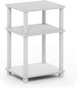 Furinno JUST Side Table, 3-Tier End Table, Open Shelves Night Stand, Bedside Table, Toolless Assembly, for Living Room, Bedroom, Bathroom, White(Espresso)