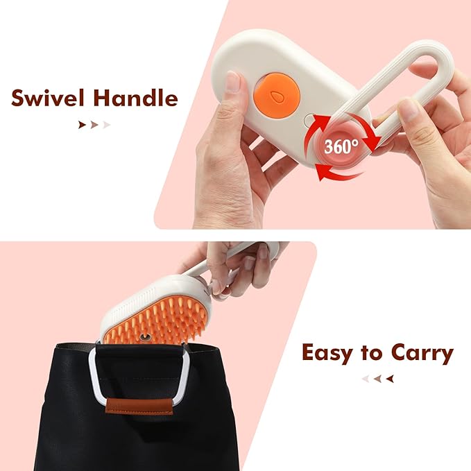 Cloud Care Cat Brush, Cat Steam Brush for Shedding, 4-In-1 Self-Cleaning Pet Steam Brushs for Long and Short Hair Cats and Dogs Grooming Supplies-Mewly Pet