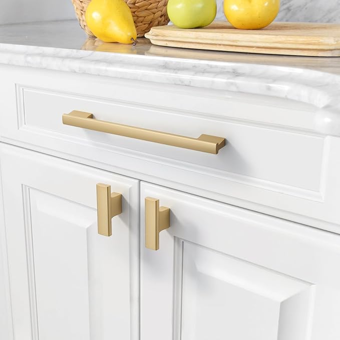 Asidrama 20 Pack 7 Inch(177mm) Brushed Gold Cabinet pulls Kitchen Cabinet Handles, Cabinet Pulls Kitchen Cabinet Hardware for Cupboard Drawer Pulls