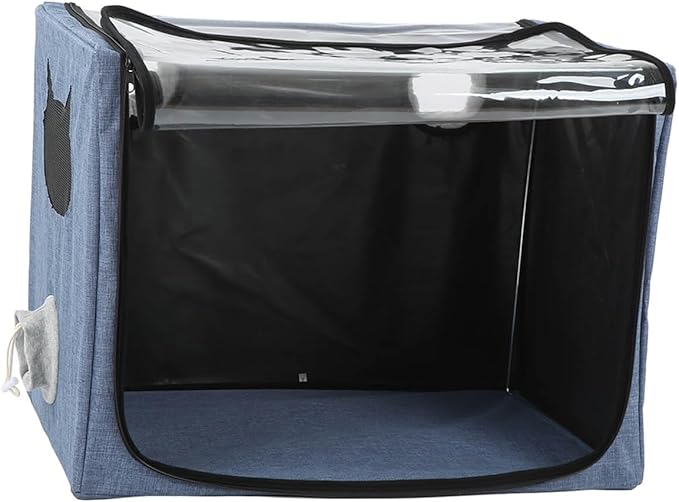 Puppy Nebulization Box, Small Pet Oxygen Inhalation, Cat and Dog Atomization Box Oxygen Inhalation Machine Dedicated Folding Atomization Box Pet Oxygen Therapy Cage for Cough Breathing Treatment Box-Mewly Pet