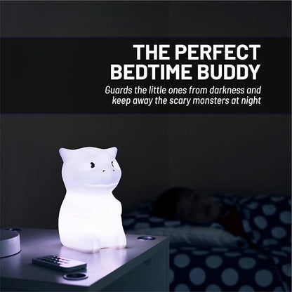 Lumipets Remote Control Silicone Night Light for Kids - Dragon Design with 9 Soft Colors & Sleep Timer - Rechargeable, Battery-Operated Lamp for Bedroom | Baby Nursery, Toddler, Girls, Boys