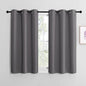 NICETOWN Grey Blackout Curtain Panels for Bedroom, 2 Panels, W29 x L30-inch, Thermal Insulated Grommet Top Blackout Draperies and Drapes for Basement