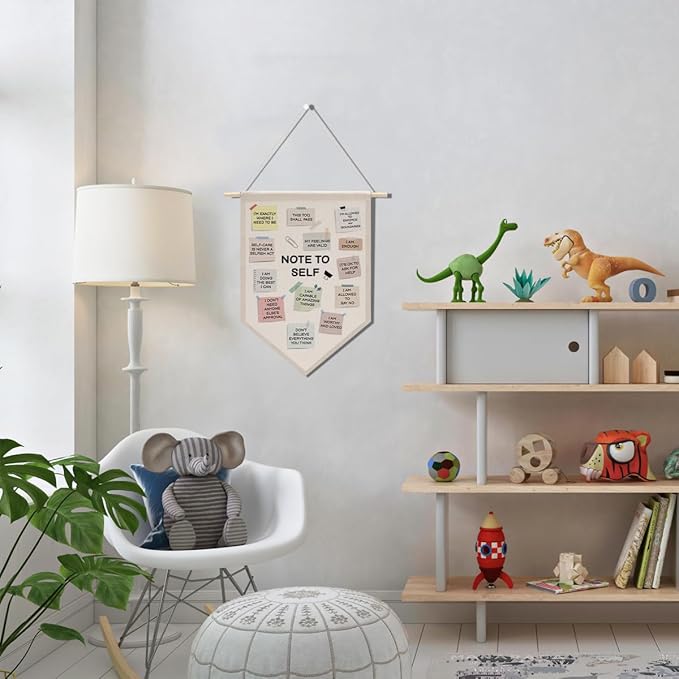 Therapy Office Decor Teacher Desk Must Haves Canvas Hanging Pennant Flag Banner Wall Sign Gift for Nursery Bedroom Playroom Game Room Front Door