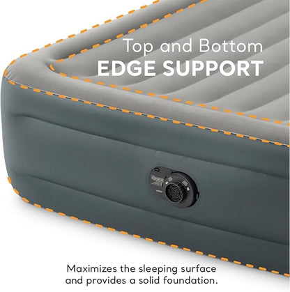 Intex Dura-Beam Series Essential Rest Airbed with Internal Electric Pump, Bed Height 18", Queen (2020 Model)