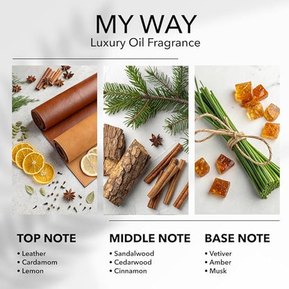 My Way Diffuser Oil, Inspired by 1 Hotel Miami Beach, Hotel Scent Diffuser Oil, My Way Aromatherapy Blend of Essential Oils for Home & Office, Leather & Sandalwood Scent, 1.6 FL Oz, 50 mL