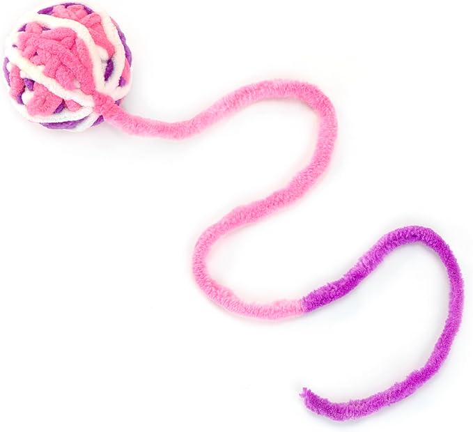 CHIWAVA 6 Pack 20" Woolen Yarn Cat Toys Ball with Bell 2" Large Indoor Cat Toy Balls Kitten Interactive Toys-Mewly Pet