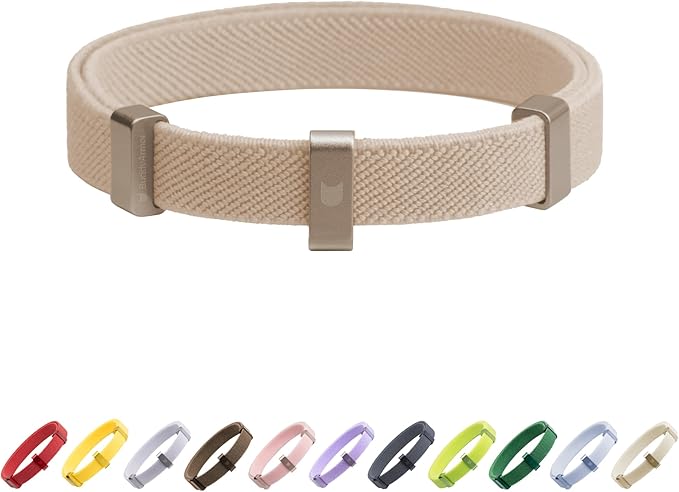 Safety Cat Collar - U.S. IDA Gold Awarding Design, Stretch Elastic Quick Release, Non Breakaway - Light Weight for Kitten, Neck Fit 5.9'-11.8' for All Small Large Cat,S(Linen)-Mewly Pet