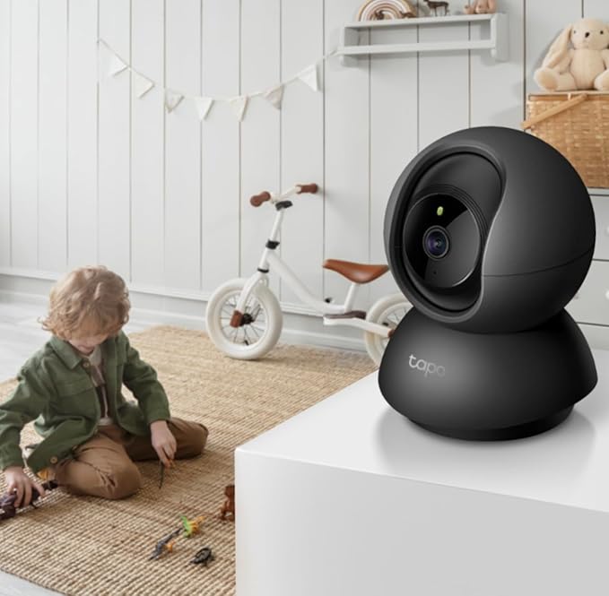 Tapo TP-Link 2K Pan/Tilt Indoor Security Camera for Baby Monitor, Pet Camera | Motion Detection & Tracking | 2-Way Audio | Cloud & SD Card Storage | Works w/Alexa & Google Home | Black C211-Mewly Pet