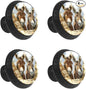 4 Pack Cabinet Knobs Donkey Animal Drawer Pulls Crystal Glass Round Knobs Handles for Dressers Drawer Bathroom Kitchen Cupboards Wardrobes Hardware Furniture Knobs