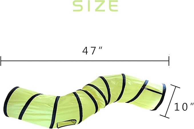 iCAGY Cat Tunnel for Indoor Cats Interactive, Rabbit Tunnel Toys, Pet Toys Play Tunnels for Cats Kittens Rabbits Puppies Crinkle Pop Up Yellow 47" Shape S-Mewly Pet