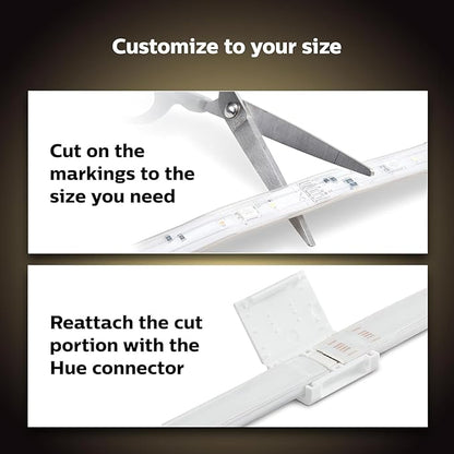 Philips Hue Indoor 6-Foot Smart LED Light Strip Plus Base Kit - Color-Changing Single Color Effect - 1 Pack - Control with Hue App - Works with Alexa, Google Assistant and Apple HomeKit (Pack of 4)