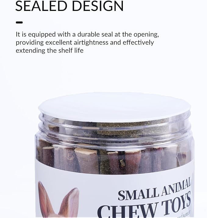 50-60 Pcs Rabbit Chew Toys, Guinea Pig, Hamster, Bunny Chew Toys, Sweet Bamboo, Apple Stick, Timothy Stick, Prevent Teeth Overgrowth, Clean Teeth-Mewly Pet