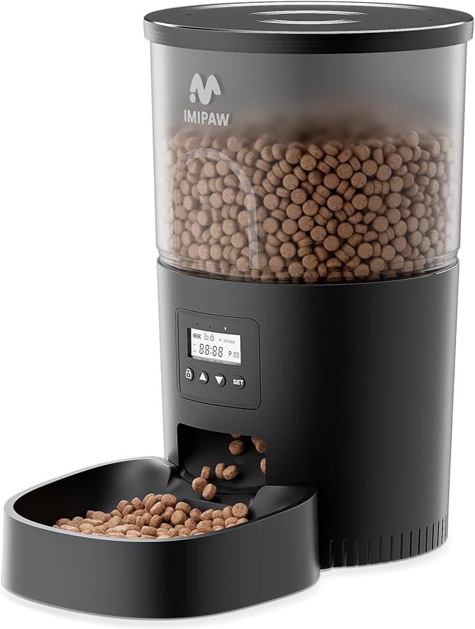 Automatic Cat Feeders, 3L Timed Cat Dry Food Dispenser, Dual Power Supply, Programmable Portion Size, 1-6 Meals Per Day, Auto Pet Feeder for Cats and Small Dogs-Mewly Pet