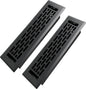 2x10 Inches 2 Pack Heavy Duty Walkable Floor Register - Easy Adjust Air Supply Lever Decorative Floor Vent Covers - Boston Design Vent Covers for Home - Matte Black
