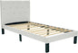 Poundex PU Upholstered Platform Bed, Twin, White
