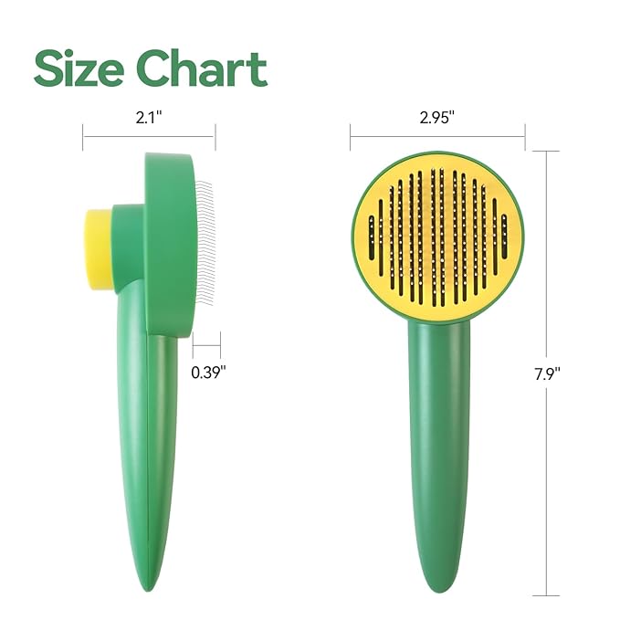 Dog & Cat Brush,Pet Grooming Kit 2PCS- Cat Brush for Shedding| Pet Metal Comb. Self-Cleaning Slicker Brush for Short and Long Hair. Removes Undercoat, Loose Hair, Tangled, Dirt and Massages.-Mewly Pet