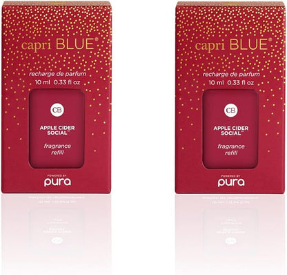 Capri Blue Pura Smart Home Plug-in Diffuser Refills – Includes 2 Capri Blue Pura Refills for Plug in Diffusers for Home - Long Lasting Luxury Scents - Apple Cider Social (Pack of 2)