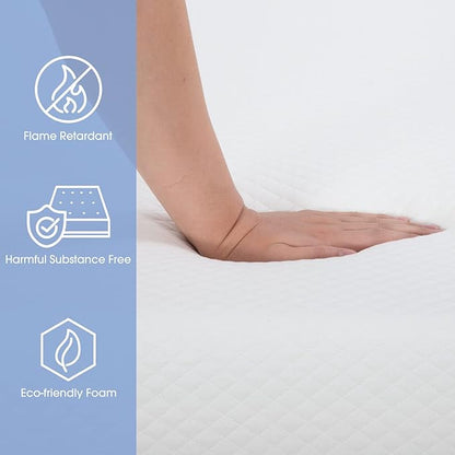 BestMassage | 6 Inch Full Mattress | Gel Memory Foam | Medium Firm Feel | White | Bed in a Box, CertiPUR-US Certified | Pressure Relief, Cooling Ventilated Foam | Breathable Knit Cover