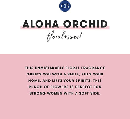 Capri Blue Aloha Orchid Reed Diffuser Set - Includes Reed Diffuser Sticks, Fragrance Oil, and Glass Bottle - Luxury Scented Room Fresheners - Cobalt Blue (8 fl oz)