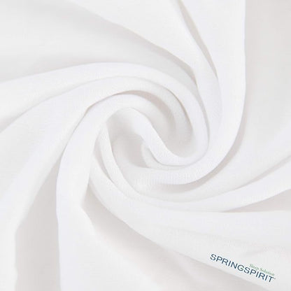 Twin Size Box Spring Cover with Smooth and Elastic Woven Material, Alternates for Bed Skirt, Wrinkle & Fading Resistant, Washable, Dustproof, White
