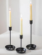 NUPTIO Black Candlestick Holders for Centerpiece: 3 PCS Tall Taper Candles Holders for Halloween - Metal Candles Stick Holder for Christmas Birthday Party Fireplace Table Decor