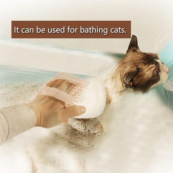 Cat Pet Self Grooming Comb Brush - Multi Functional Catnip Flavor Corner Massage Glove Tool for Kitten Puppy Relaxing, Extra Soft Silicone Pins Handy Hair Shedding Trimming-Mewly Pet