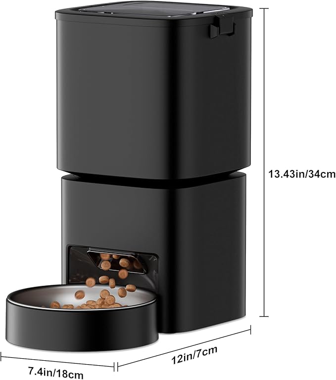 Automatic Cat Feeder, 5L/21 Cup Timed Automatic Pet Feeder, Dual Power Auto Dog Feeders, Pet Dry Food Dispenser for Cats & Small Dogs, 1-10 Meal Programmable 1-15 Portion Control Cat Feeder(Not WiFi)-Mewly Pet