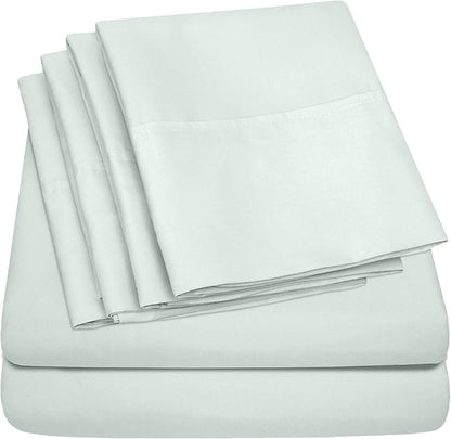 King Size Bed Sheets - 6 Piece 1500 Supreme Collection Fine Brushed Microfiber Deep Pocket King Sheet Set Bedding - 2 Extra Pillow Cases, Great Value, King, Mint(Pack of 1)