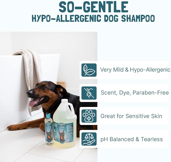 Bio-Groom So-Gentle Hypoallergenic Dog Shampoo - Tearless, Cat & Dog Bathing Supplies, Puppy Shampoo for Gentle Skin, Cruelty-Free, Made in USA, Tear-Free Dog Products - 12 fl oz 1-Pack-Mewly Pet