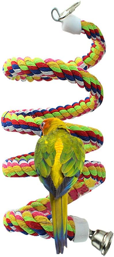 2pcs 63in Bird Perch Rope Bungee Parrot Toy - Pure Natural Cage Chewing Toy-Mewly Pet