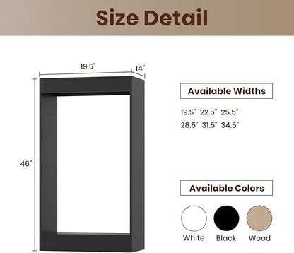 ROOMTEC 19.5" Double Hanging Closet Unit, Modular Closet System with Hanging Rod, Wardrobe Organizer for Bedroom or Walk-in Closet, Wall Mounted, Customizable Clothes Storage Unit, Black