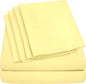 6 Piece Bed Sheet Set, Twin, Pale Yellow