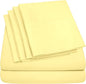 Split King Size Bed Sheets - 6 Piece 1500 Supreme Collection Fine Brushed Microfiber Deep Pocket Split King Sheet Set Bedding - 2 Extra Pillow Cases, Great Value, Split King, Pale Yellow