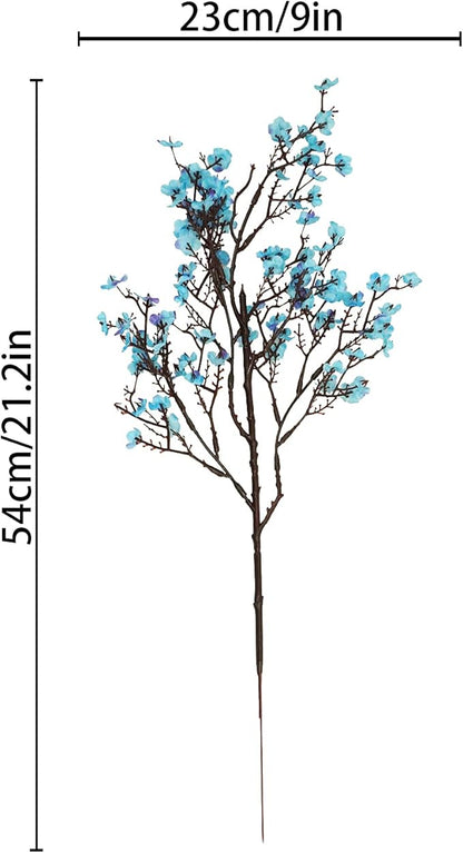 Uieke 15 Pcs Artificial Baby Breath Flowers Fake Gypsophila Bouquets Faux Silk Flower Real Touch Flowers for Wedding Farmhouse Decor DIY Home Party Office Kitchen Hotel Bathroom Garden Blue