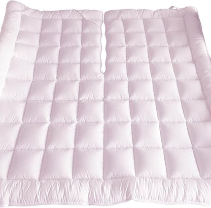 Royal Hotel Bedding Mattress Topper, Top-Split California King, 2 Inches Hypoallergenic Overfilled Down Alternative Anchor Bands Mattress Topper