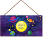 Personalized Sign Outer Space Room Décor Kids Room Decor, Sun Earth Theme Little Man Cave Wall Art Decor for Nursery, Solar System Nursery Door Decor for Toddler Baby Boys Room