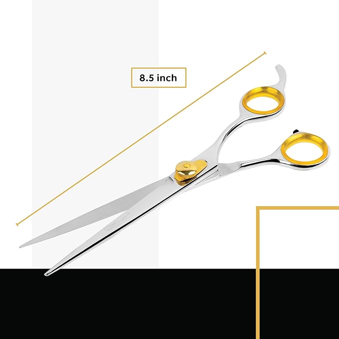 Sharf Gold Touch 440c Japanese Stainless Steal Pet Grooming Shear, 8.5 Inch Straight-Mewly Pet