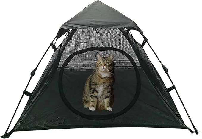 Portable Large Pop Up Pet Cat Tents Enclosures House for Outside Patio Indoor for Cat Puppy Rabbit Small Animals,Quick Opened,Independent or can be Connected to Tunnels-Mewly Pet